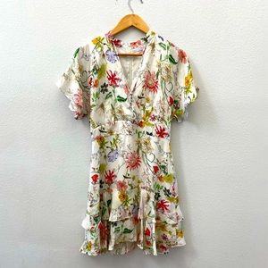 PARKER silk floral knee length dress